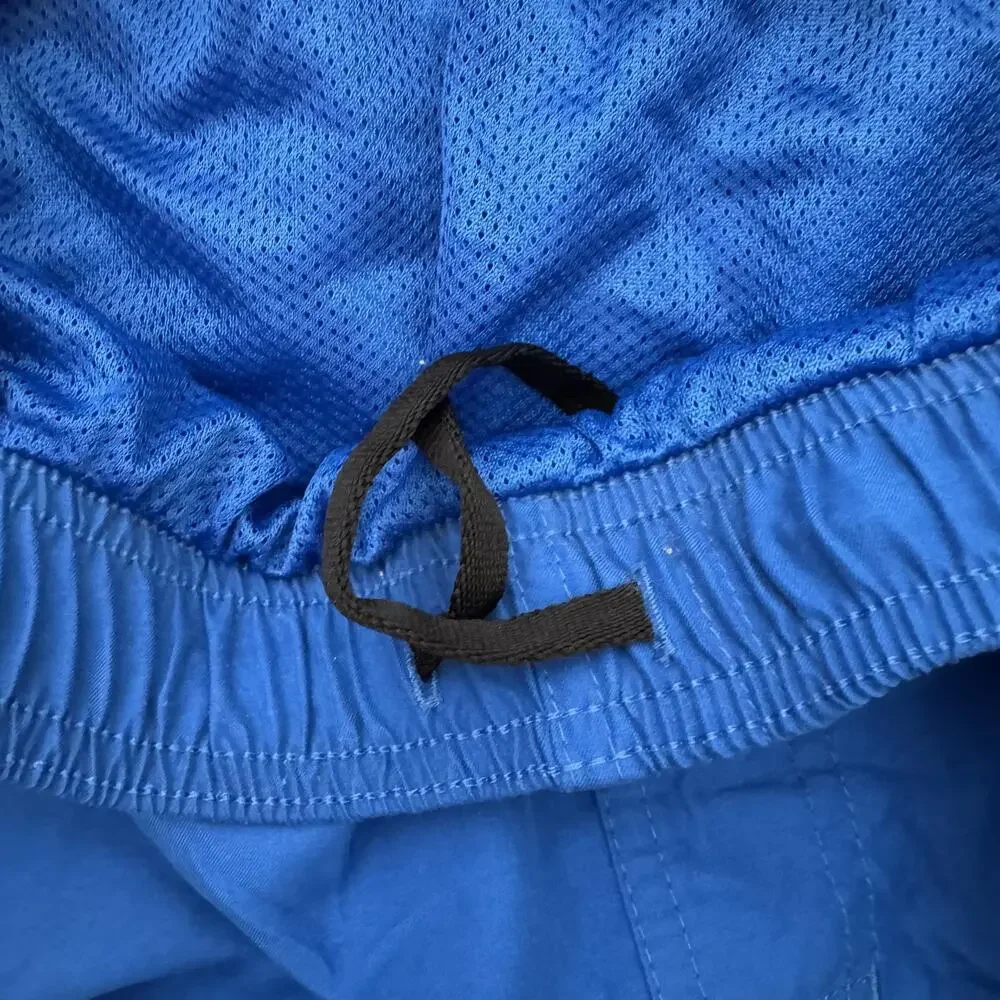 Nike Swim Shorts Mens XL Blue Black Mesh Lined Elastic Waist Drawstring Pockets